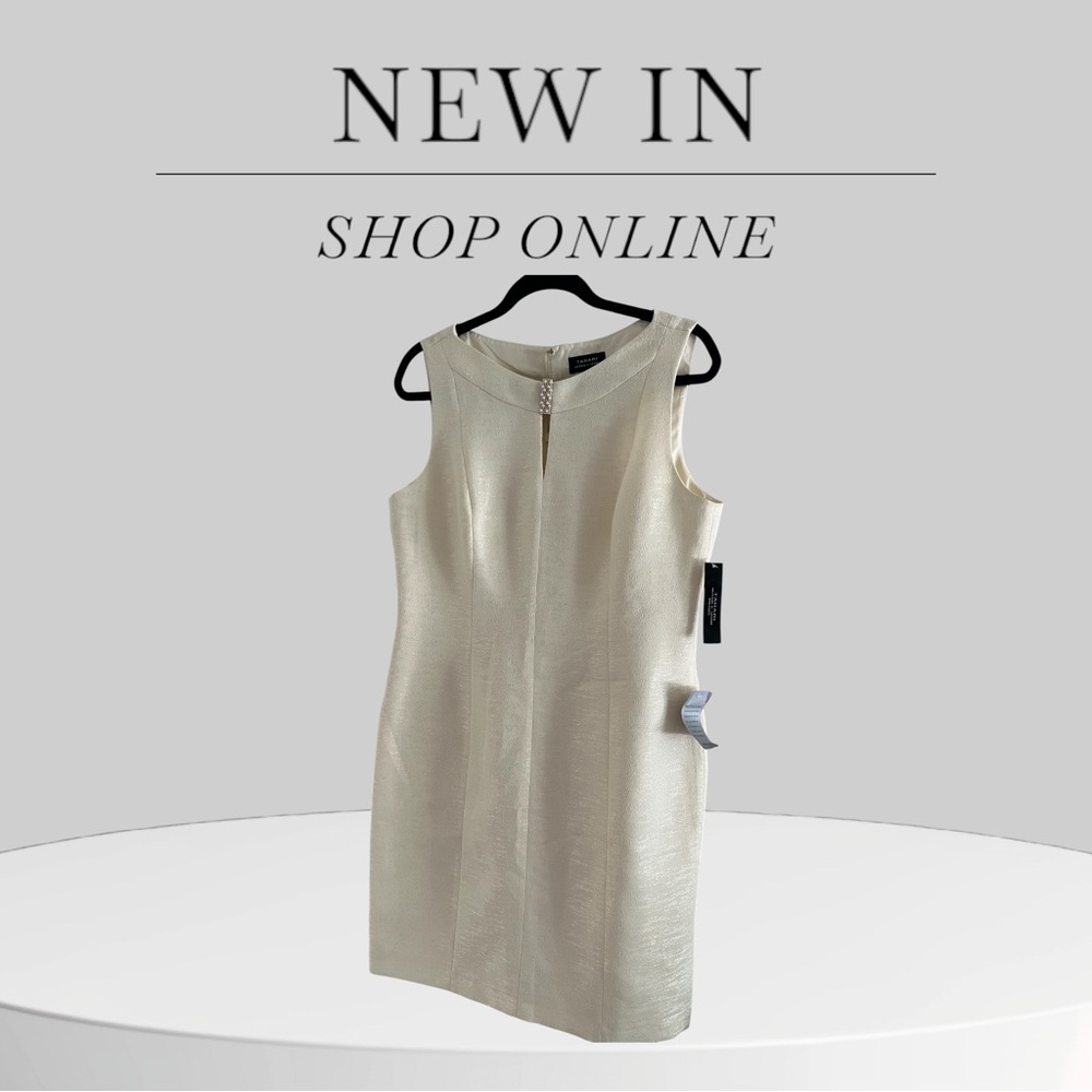 Elegant Pale Yellow Sleeveless Dress TAHARI New with Tags Size 12